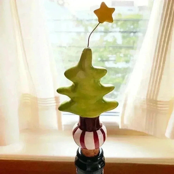 Holiday Tree & Star Cork Bottle Stopper NWOT - Picture 2 of 3